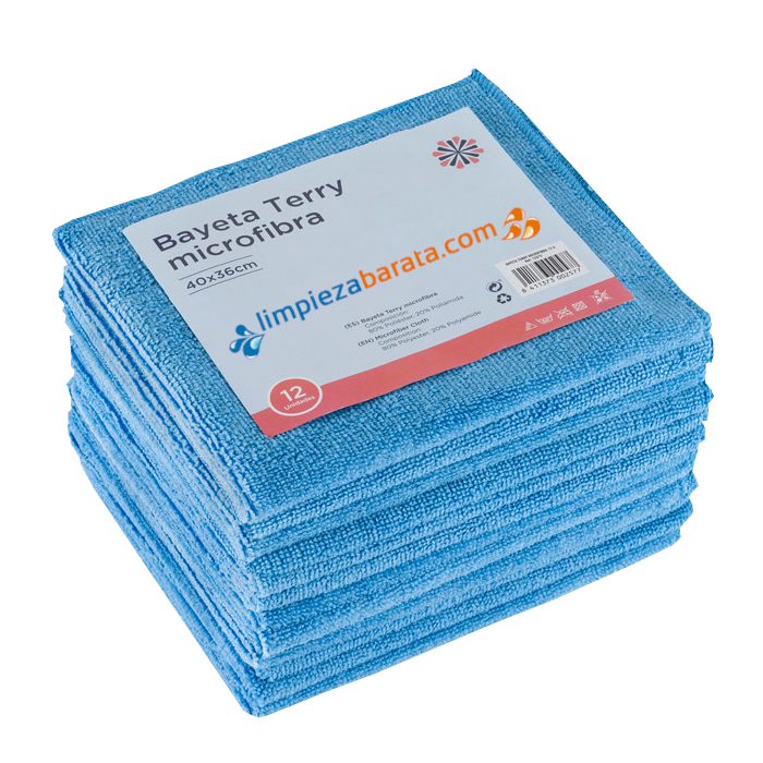 Pack 12 Bayetas Terry microfibra verde